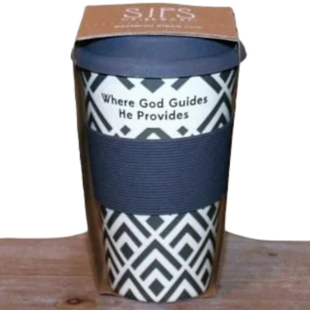 Where God Guides He Provides Bamboo Fiber Travel Cup